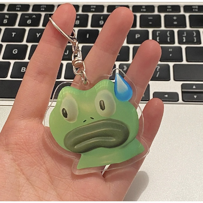 Móc khóa mặt hình chú ếch dễ thương làm từ acrylic