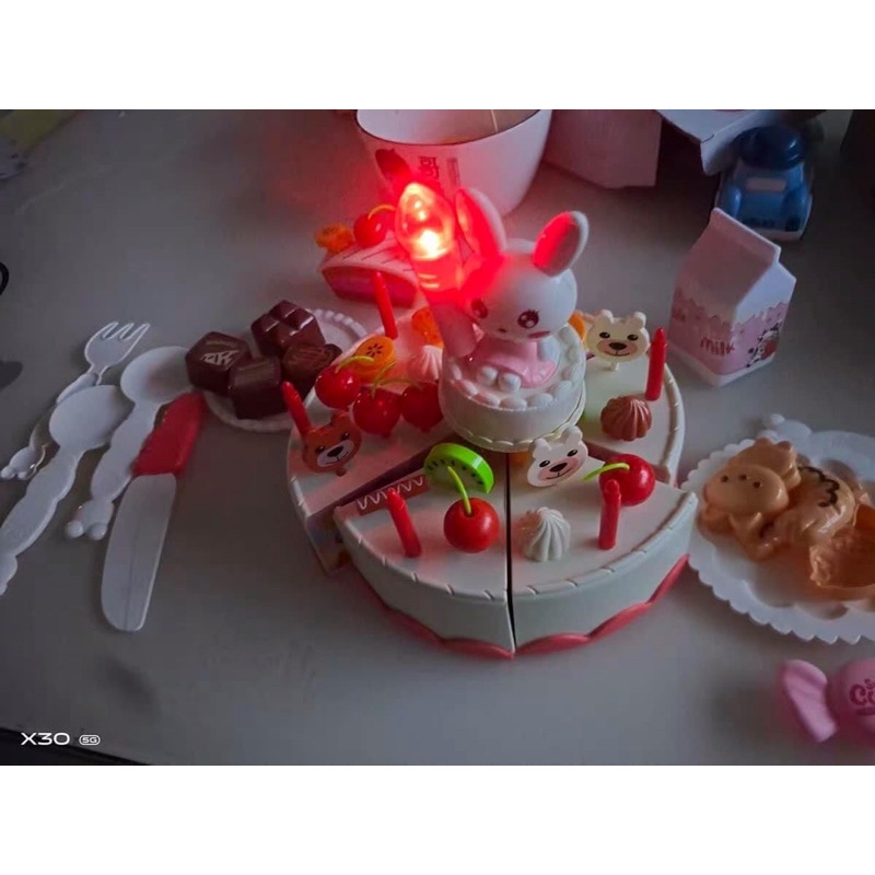 Đồ Chơi Bánh Sinh Nhật, loại lớn  85 CHI TIẾT KÈM NHẠC VÀ ĐÈN  Đồ Chơi Bánh Ngọt Cho Bé trai, bé gái