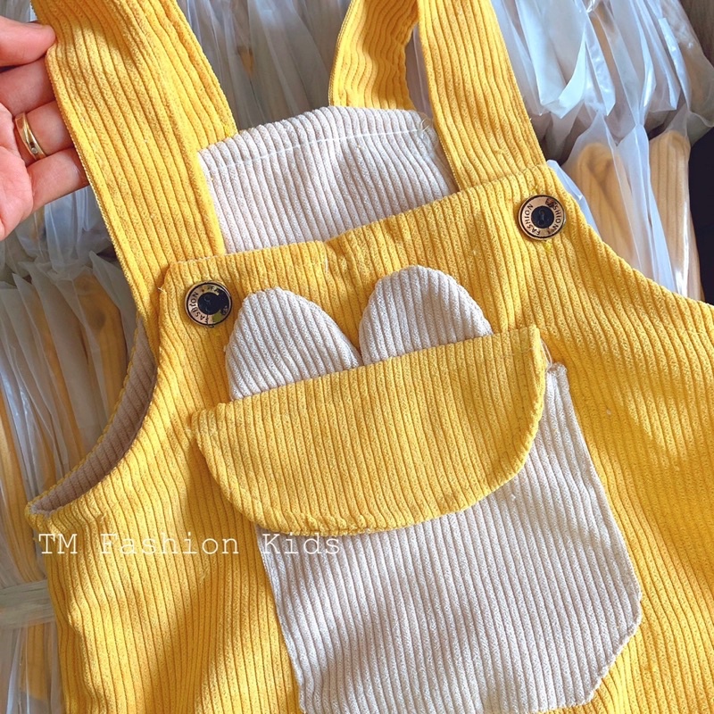 Quần yếm dài nhung tăm cho bé từ 8-16kg