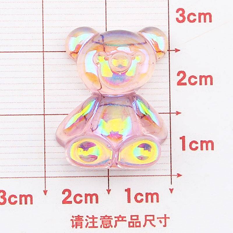Phụ Kiện Mặt Charm Hình Gấu Hoạt Hình Trong Suốt Nhiều Màu Trang Trí Giày/Giày DIY