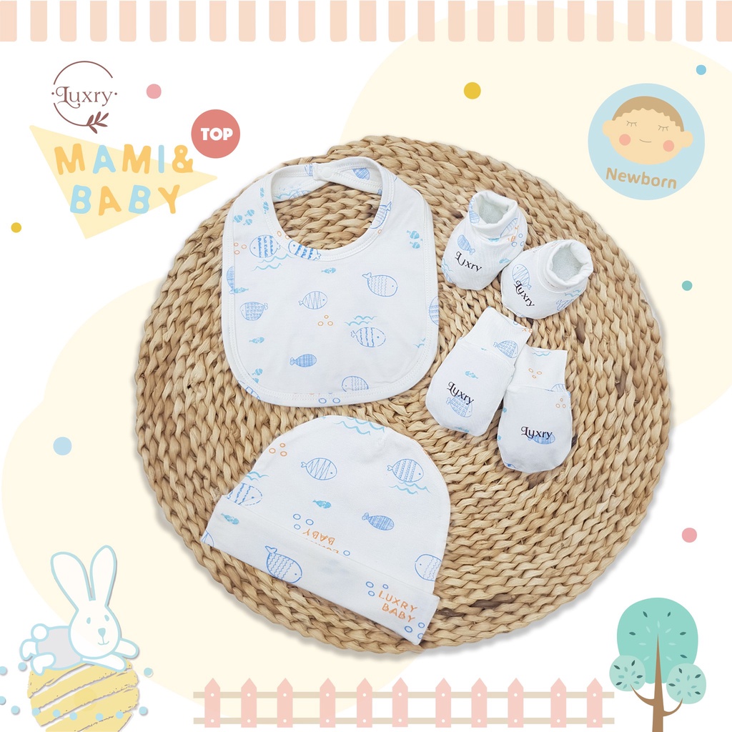 Yếm Vải Sợi Tre Cho Bé Sơ Sinh Luxry An Toàn
