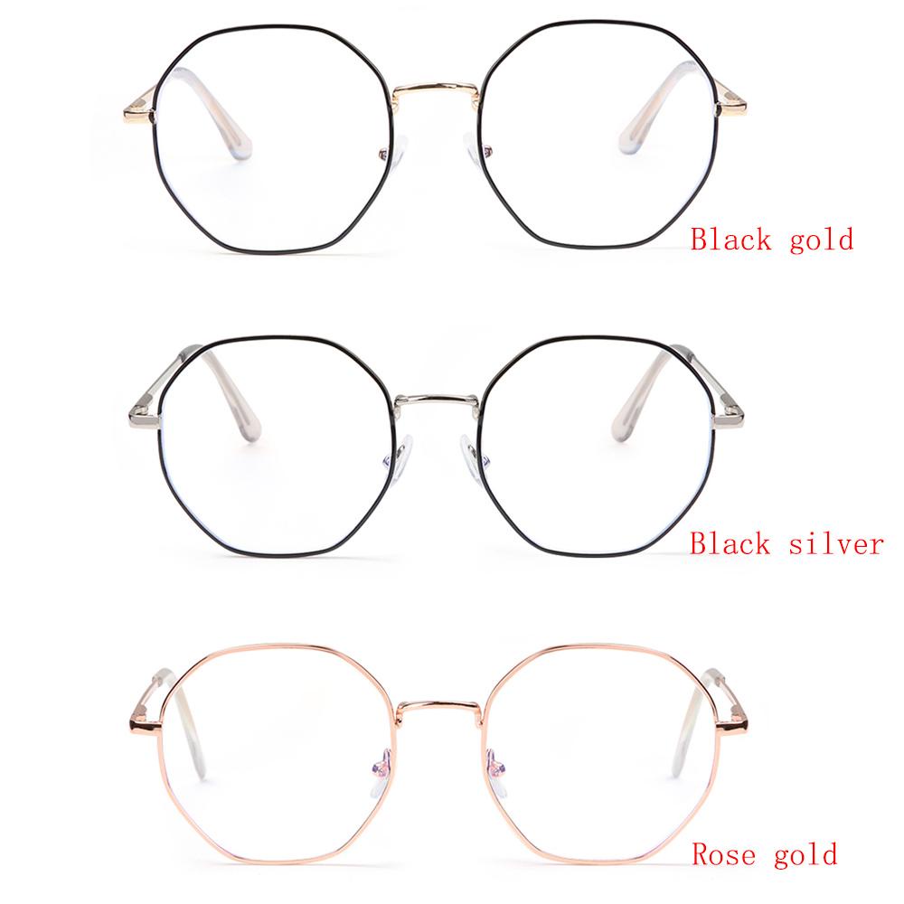 Mắt Kính Chống Ánh Sáng Xanh Hình Bát Giác Bằng Kim Loại Phong Cách Retro EBINLANDS