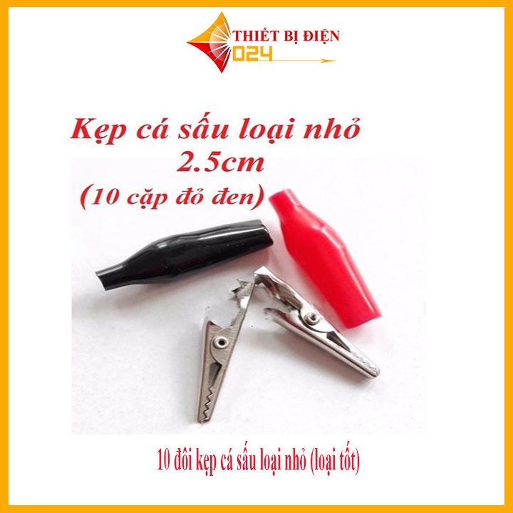 Bộ 10 đôi kẹp cá sấu loại nhỏ (loại tốt) dùng kết nối dây điện .