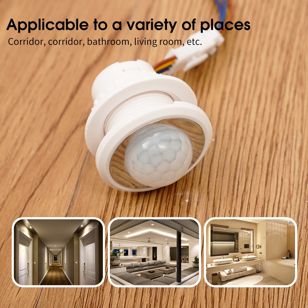 Đèn LED PIR cảm biến chuyển động cơ thể người mini 100-240V