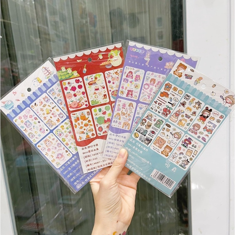 Set sticker dán 6 tấm mã đẹp trang sổ DIY, bullet journal, planner