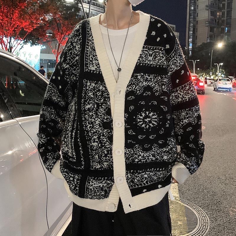Áo Khoác Cardigan Nam Nữ Đường Diềm Bông Tuyết