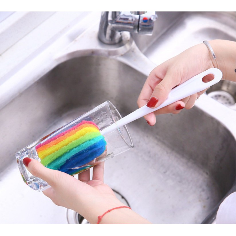 Cọ Rửa Ly Cốc  cầu vồng, sắc màu, giao hàng nhanh chóng