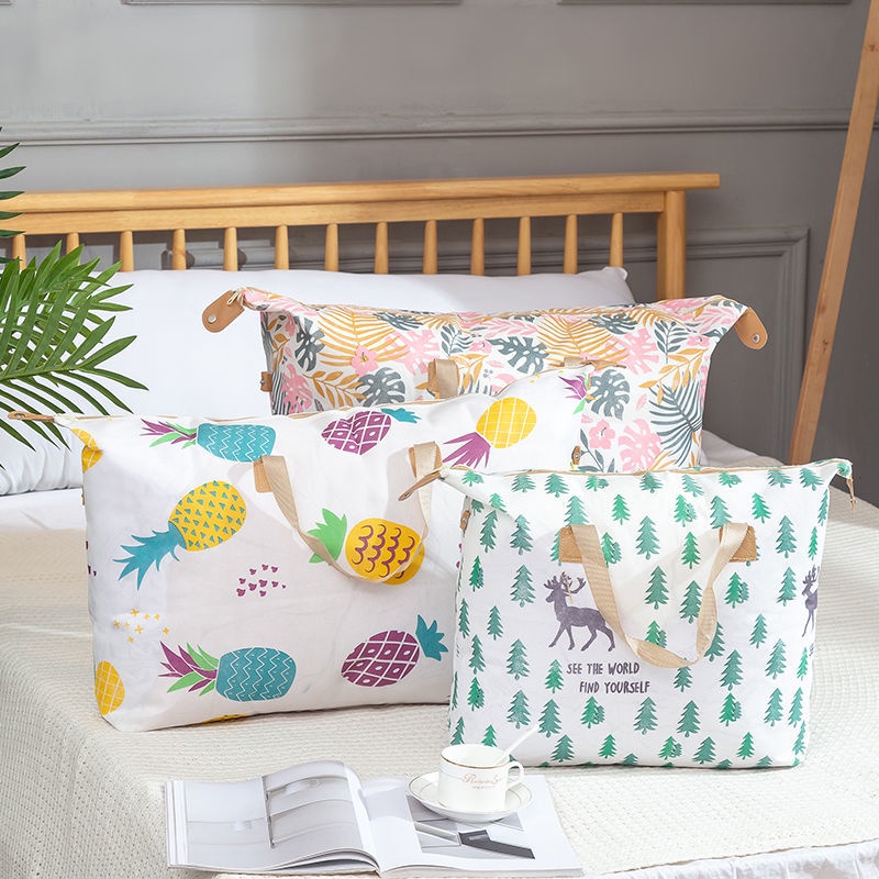 Túi Đựng Chăn Mền / Hành Lý Cỡ Lớn Có Khóa Kéo Chống Ẩm Họa Tiết Hoạt Hình Dễ Thương