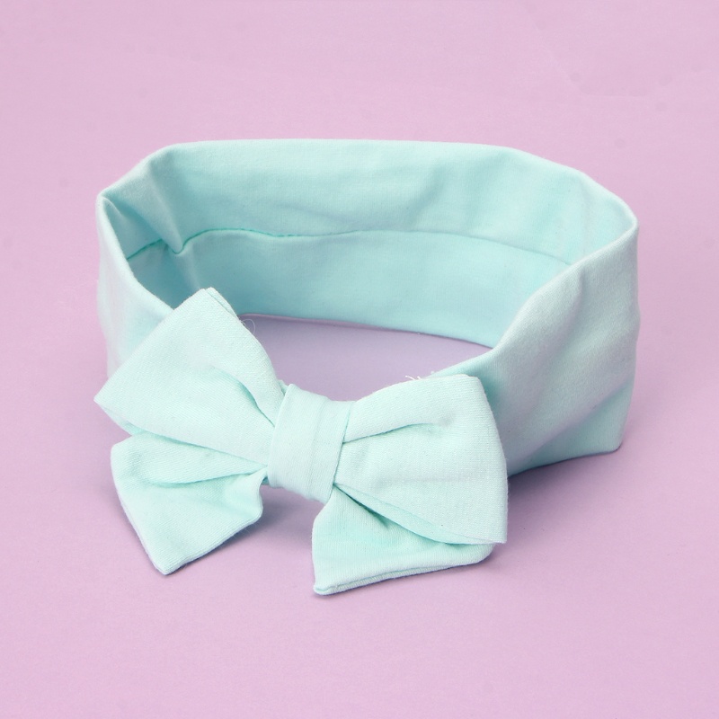 Băng Đô Vải Cotton Thắt Nơ Màu Trơn Dễ Thương Cho Bé Gái