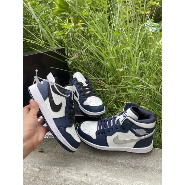 Giày 𝐉𝐨𝐫𝐝𝐚𝐧 1 low Xanh Navy, Giày JD1 low Xanh than Navy cổ thấp bản đẹp đầy đủ bill box