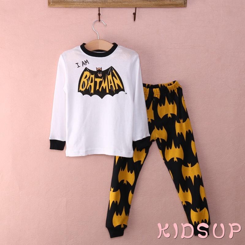 Bộ Đồ Ngủ 100% Cotton In Họa Tiết Batman Dành Cho Bé Trai 2-8 Tuổi