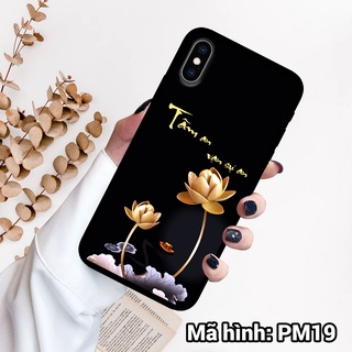 Ốp điện thoại IPHONE X/XR/XS/XS MAX in hình tâm an vạn sự an – lưng kính tráng gương viền dẻo