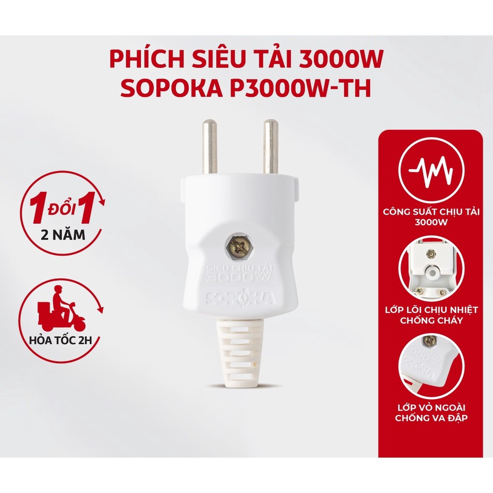 ✅ Phích Cắm Siêu Chịu Tải P3000WTH Thân Hẹp