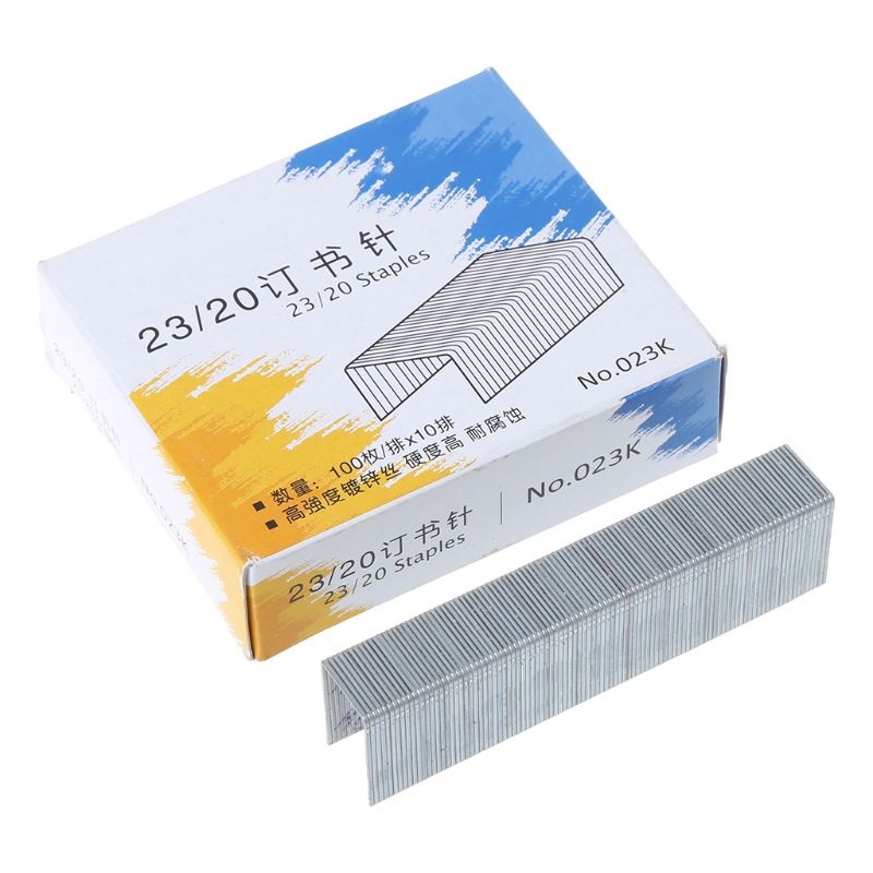 Hộp 1000 Ghim Bấm Bằng Kim Loại 23 / 8 Chịu Lực Tốt Tiện Dụng Cho Văn Phòng / Trường Học