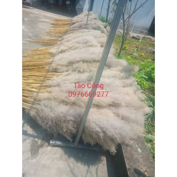 Combo 5 bông lau xù xám decor trang trí