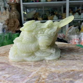 Cụ thiềm thừ, cóc 3 chân, cóc ngậm tiền đá ngọc onix - ngang 17cm