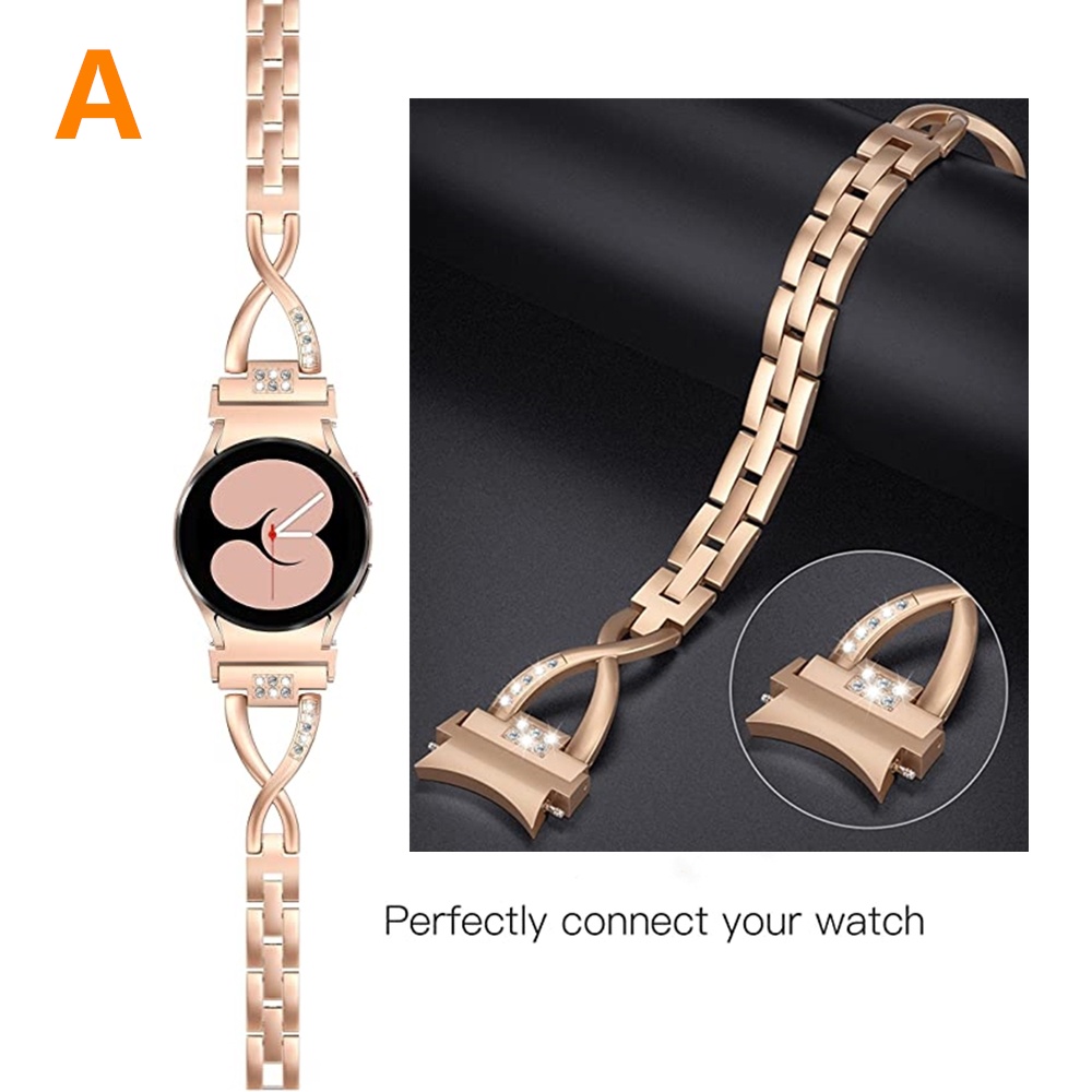 Dây Đeo Kim Loại Dạng Cong Thay Thế Cho Đồng Hồ Thông Minh Samsung Galaxy Watch6 5 Pro 44mm 40mm / Galaxy Watch 4 Classic 46mm 42mm