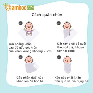 Khăn tắm cho bé sợi tre bamboo life bl054 quấn chũn kháng khuẩn giúp bé - ảnh sản phẩm 8