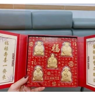 Bộ Ngũ Lộ Thần Tài  mạ vàng, Quà khai trương, Quà phong thủy, Quà may mắn, Quà tân gia