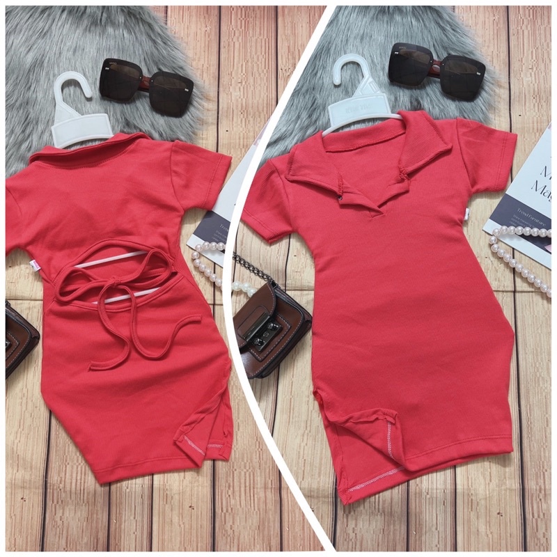 VÁY ĐẦM BODY KHOÉT LƯNG ĐỎ XẺ TÀ CHO BÉ (7-25kg)