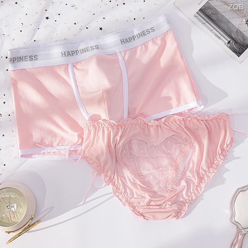Quần Lót Cotton Tam Giác Lưng Thấp Màu Hồng Trong Suốt Quyến Rũ Thoải Mái Cho Cặp Đôi