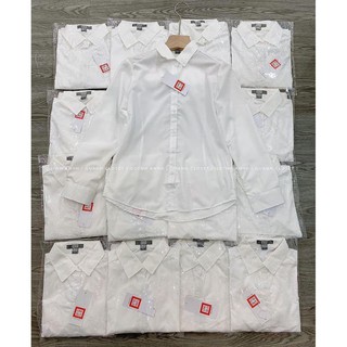 Áo sơ mi trắng uni dài tay