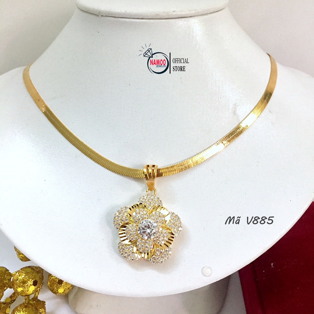Dây Chuyền Titan Vàng Nữ Xi Kim 18k V885 Namoo Jewelry CHuyên Sỉ