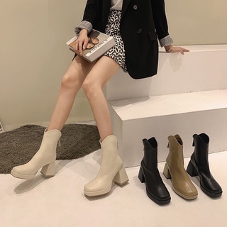 Giày bốt martin cao gót vuông phong cách anh quốc big size 34-43