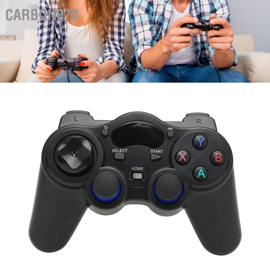 [Hàng Sẵn] Tay cầm chơi game không dây có nút nhạy cảm 2.4GHz với Cần 360 độ cho Điện thoại Android Smart TV【Carbon070】