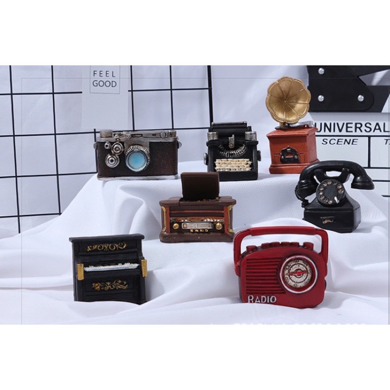 Mô hình phụ kiện mini bằng đá : máy in, máy ảnh, đàn piano, máy hát, điện thoại...