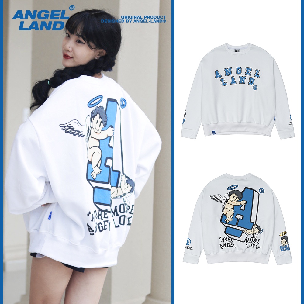 Áo Sweater Angel-Land MORE ANGEL MORE LOVE Màu TRẮNG Chính Hãng Nỉ Bông [MSW]