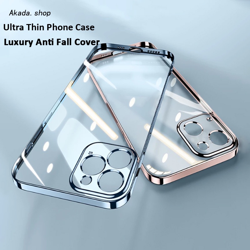 Ốp Điện Thoại Trong Suốt Khung Mạ Chống Rơi Cho Realme 11 10 Pro Plus COCA GT 2 Master Explorer Neo 5 3 2 2T 3T C21 X50 Pro X2 XT Ultra
