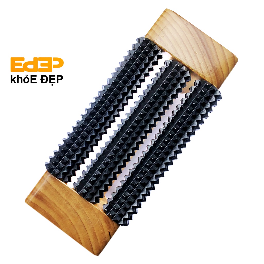 Dụng Cụ Massage Toàn Thân Lăn 3 Trục Cán Ngang Gỗ - Dụng Cụ Diện Chẩn (Mát Xa Body, Lưng. Vai, Gáy, ...)