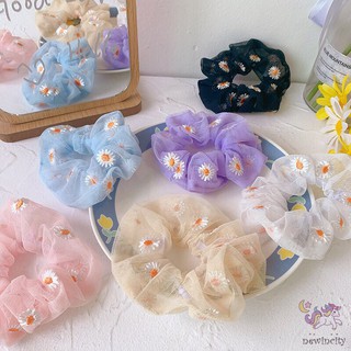Dây buộc tóc vải lưới hoa cúc Scrunchies dây cột tóc hoa cúc
