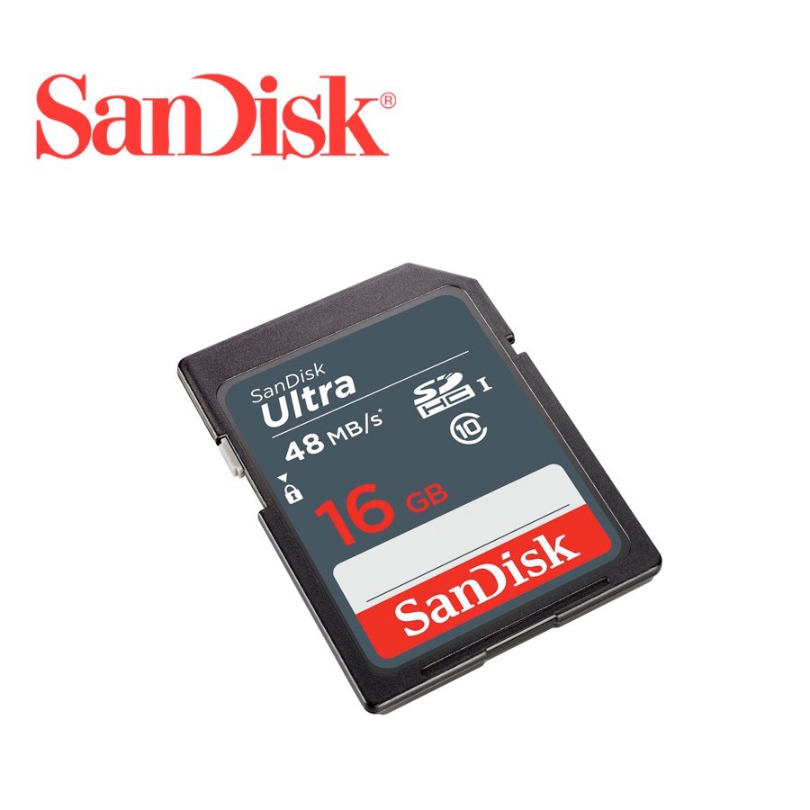 Thẻ nhớ SD Sandisk 16Gb Class 10 Read 48MB dùng cho máy ảnh, máy quay - Bảo hành chính hãng 60 tháng | BigBuy360 - bigbuy360.vn