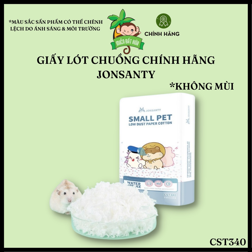 Lót chuồng Hamster - Giấy bông chính hãng Jonsanty đủ mùi 527 gram cho hamster