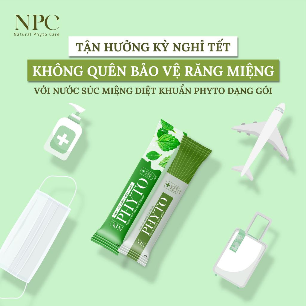 Combo 5 gói súc miệng Phyto gói 10ml làm sạch khoang miệng 99.9%, tinh dầu bạc hà