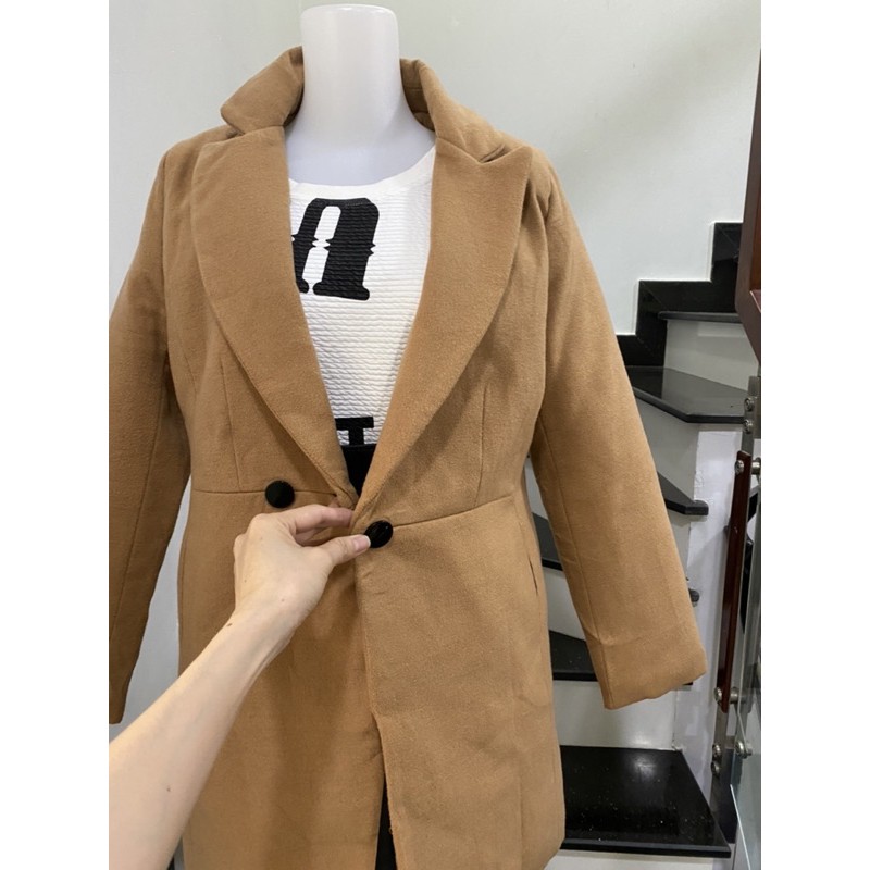 áo khoát dạ màu nâu bò