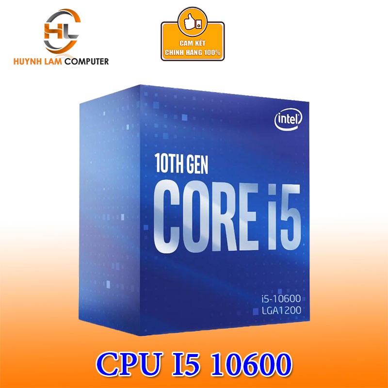 CPU Intel Core i5 10600 3.3GHz Up to 4.8GHz 6 nhân 12 luồng, 12MB Cache, 65W Socket Intel LGA 1200