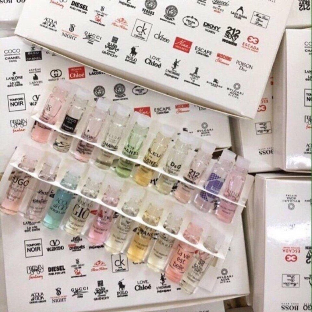 Bộ 20 chai nước hoa test mini 2ml