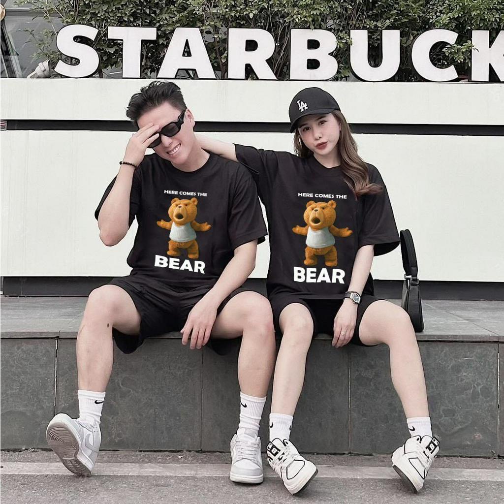 Áo thun gia đình nikolas gấu hốt hoảng cho bé , áo phông trẻ em unisex , Kid_genz