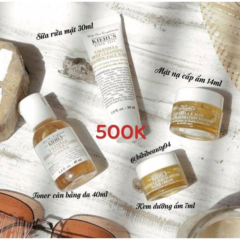 Combo làm sạch, cấp ẩm Kiehls hoa cúc