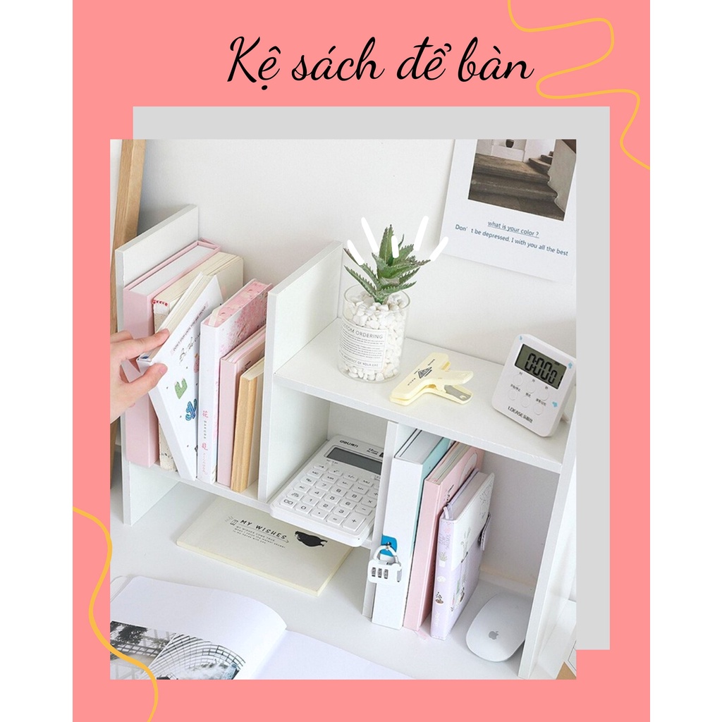 Kệ Sách Để Bàn Làm việc thông minh để sách hồ sơ tài liệu cao cấp trang trí đẹp Gỗ lắp ghép đa năng làm việc tiện lợi