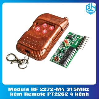 Module rf 2272-m4 315mhz kèm remote pt2262 4 kênh