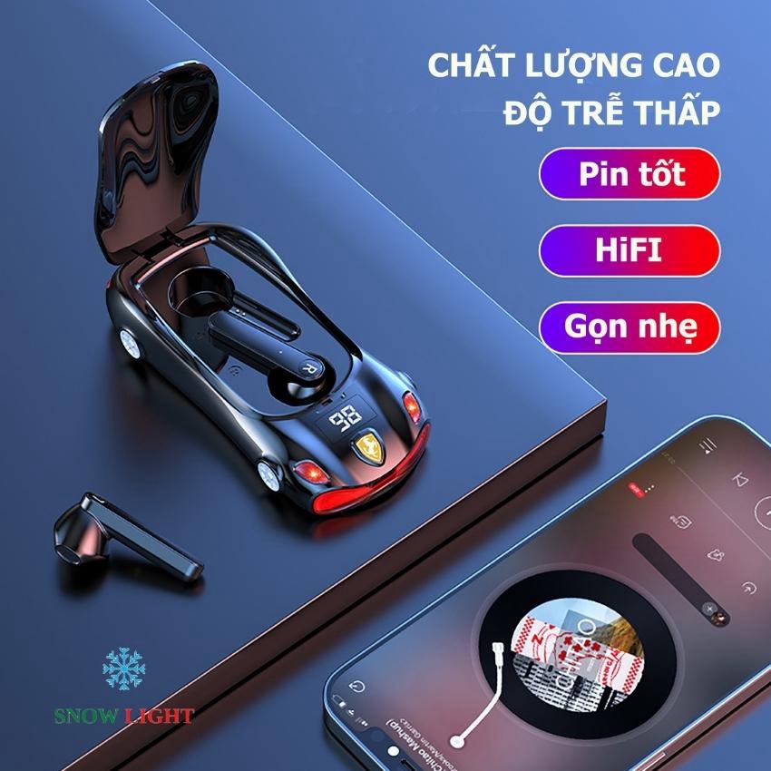 Tai Nghe Bluetooth không dây L24 Snow Light Mô hình xe ô tô độc đáo, chơi game nghe nhạc, âm thanh sắc nét, nút cảm ứng
