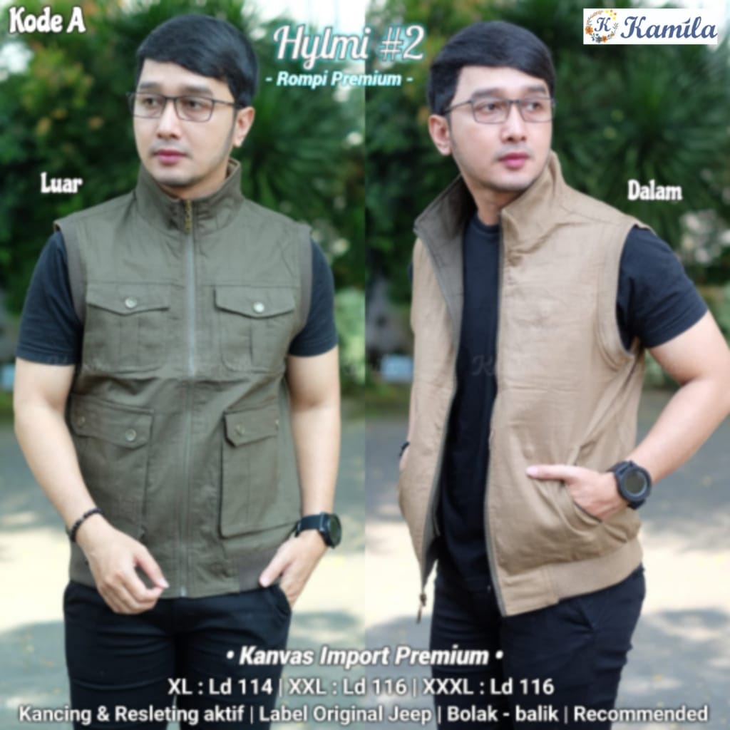Hilmi Áo Khoác bomber Không Tay 2 Khóa Kéo Tùy Chỉnh Kích Thước Lớn xxl xxl xxl Cho Nam
