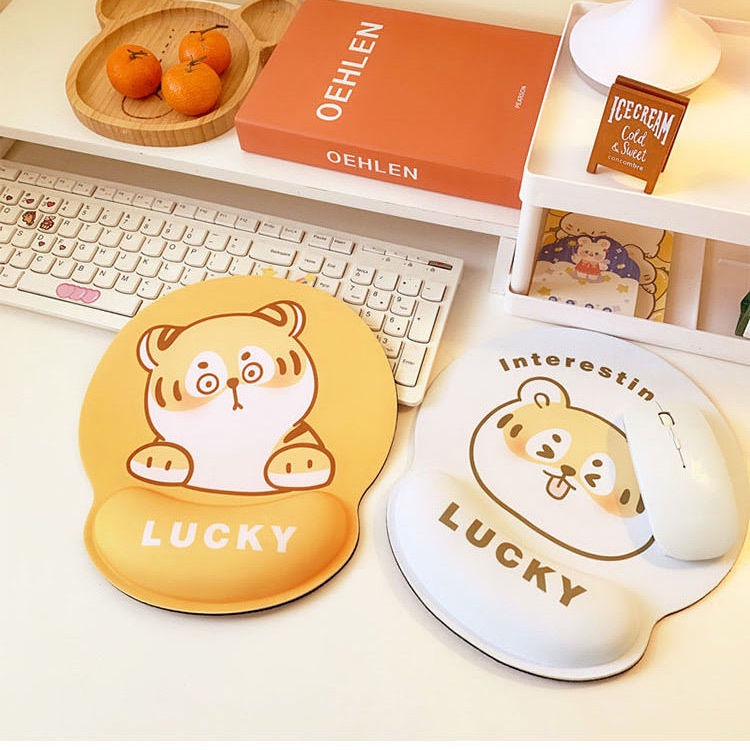 Tấm Lót Chuột Có Đệm Cổ Tay Bằng Silicon Họa Tiết Hoạt Hình 3D Dễ Thương Sáng Tạo Chống Trượt