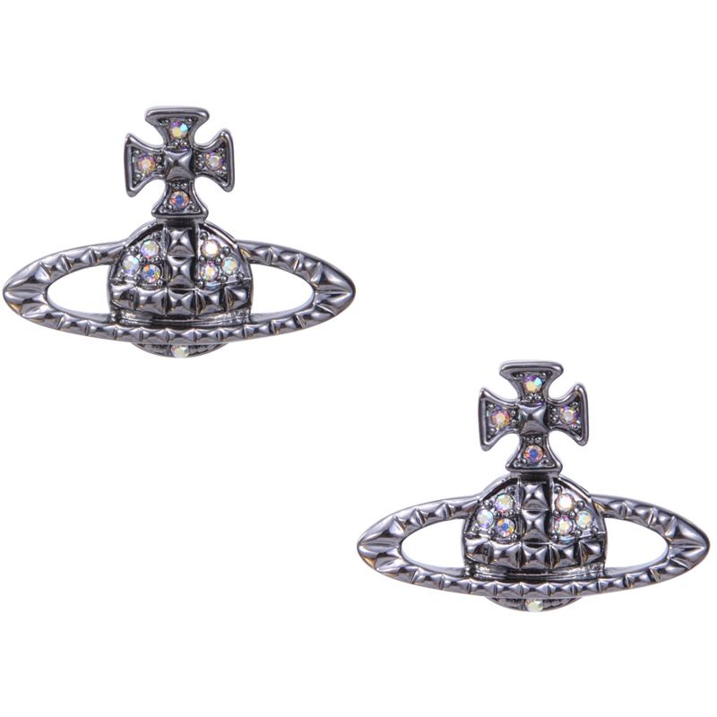 VIVIENNE WESTW00D rivet series light luxury punk rock earrings banquet