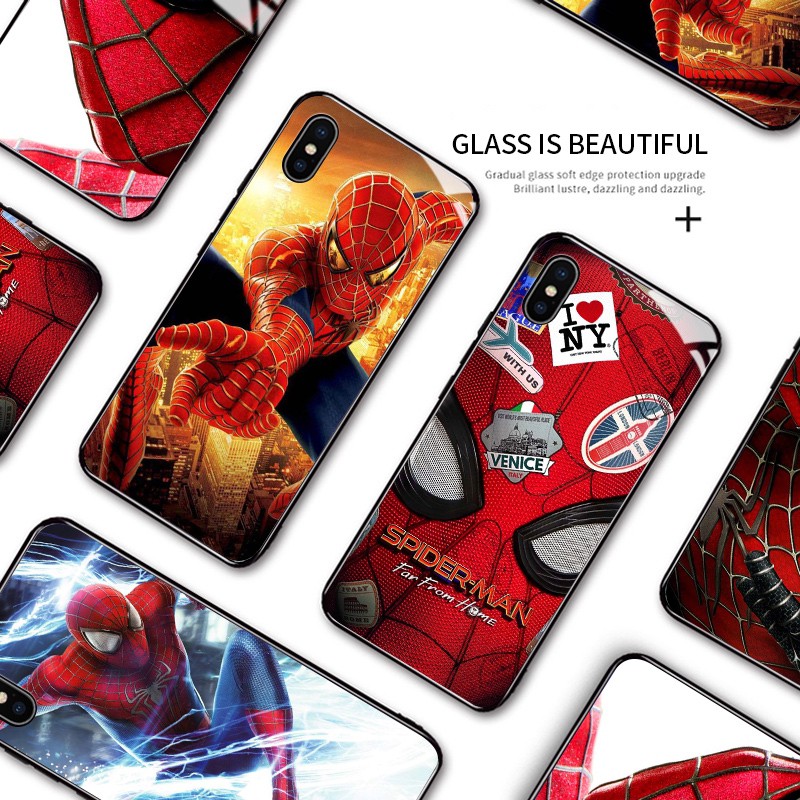 Samsung Galaxy Note 8 Note 9 Note 10 20 Ultra Plus Pro Lite For Casing Phone Case Marvel Avengers Spiderman Superhero Spider-man Far From Home Shockproof Hard Cover Tempered Glass Back Cases Ốp lưng điện thoại
