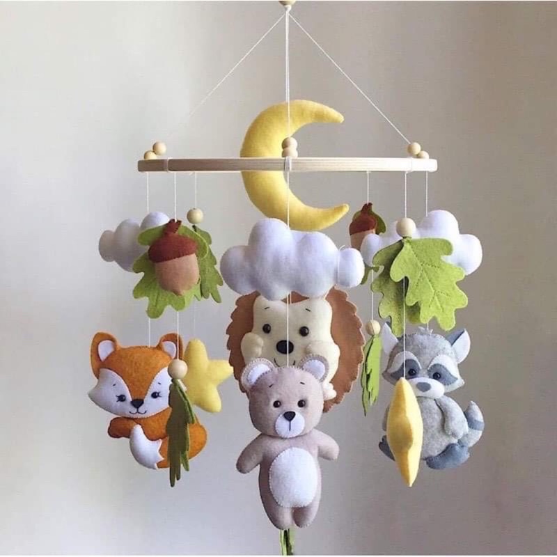 Bộ treo nôi hình thú dễ thương tặng kèm bảng tên MS28